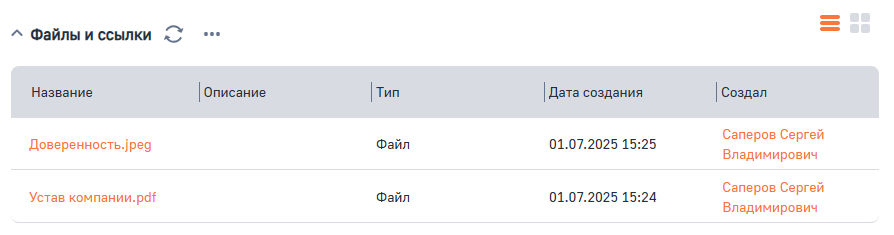 Рисунок 21 — Деталь Файлы и ссылки