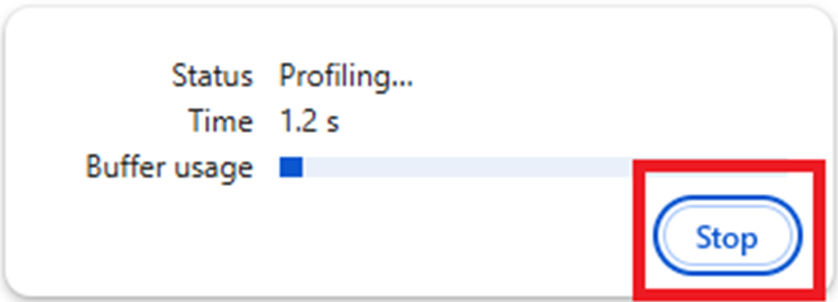 Рисунок 3 — Остановка записи на вкладке «Performance»