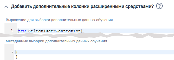 Рисунок 9 — Параметр модели «Добавить дополнительные колонки расширенными средствами»
