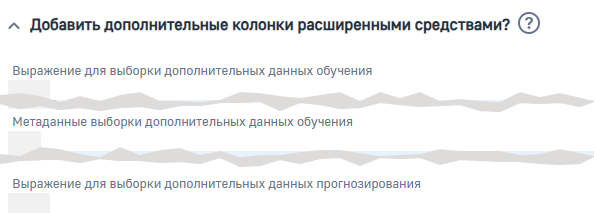 Рисунок 9 — Параметр модели «Добавить дополнительные колонки расширенными средствами»