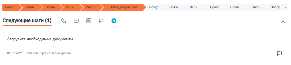 Рисунок 8 — Стадия Сбор документов
