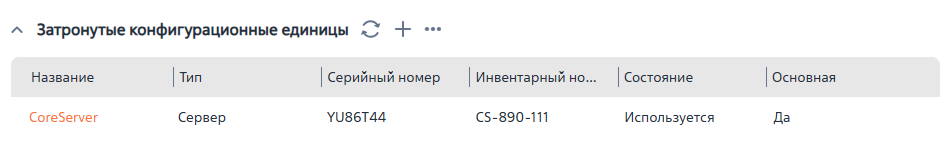 Рисунок 7 — Деталь «Затронутые конфигурационные единицы»