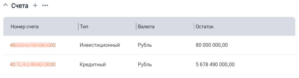 Рисунок 7 — Деталь «Счета»
