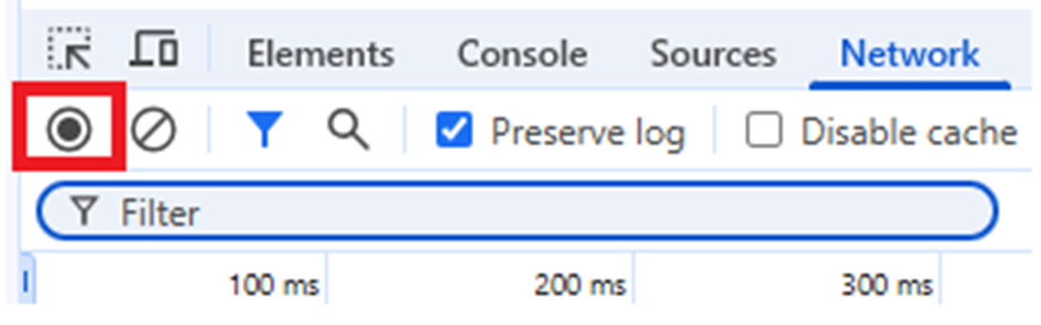 Рисунок 1 — Включение записи на вкладке «Network»