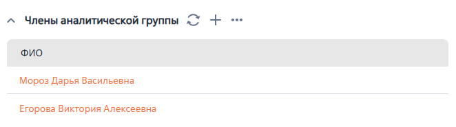 Рисунок 10 — Деталь «Члены аналитической группы»