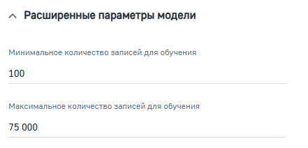 Рисунок 10 — Параметр модели «Расширенные параметры модели»