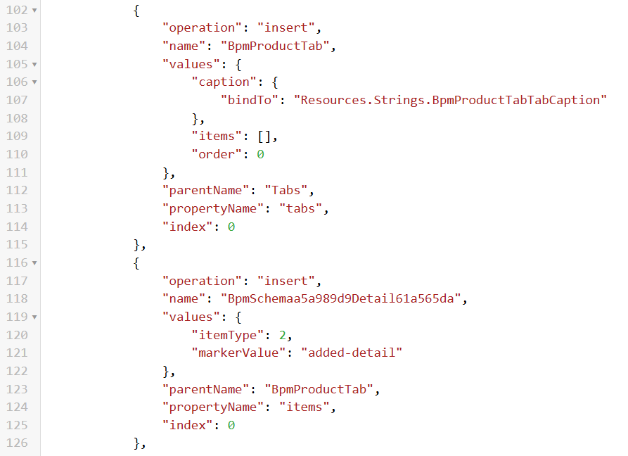 Рисунок 18 — Отображение вкладок в массиве элементов diff Рисунок 18 — Отображение вкладок в массиве элементов diff