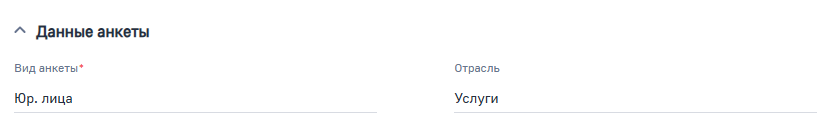 Рисунок 3 — Группа полей Данные анкеты