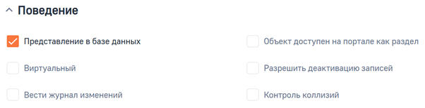 Рисунок 1 — Свойство «Представление в базе данных»