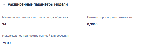 Рисунок 10 — Параметр модели «Расширенные параметры модели»