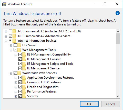 Рисунок 6 — Окно Windows Features